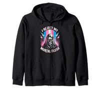 Rifiuto la mia carne mortale Transgender Pride Reaper Identity Felpa con Cappuccio