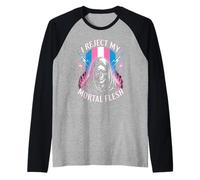 Rifiuto la mia carne mortale Transgender Pride Reaper Identity Maglia con Maniche Raglan