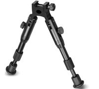 Rifle Bipod, 6"- 9" Bipiede Inclinabile Girevole Con Supporto a Slitta E Adattatori, in Metallo Nero Rifinitura a Molla Retrattile Fucile Di Ritorno Tactical Bipod Hunting Accessory