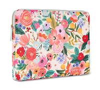 Rifle Paper Co. - Custodia per laptop da 15,6", con esterno imbottito, interno satinato, chiusura lampo metallizzata, borsa floreale per laptop MacBook Pro/Air M2 da 13", HP, Asus, Dell
