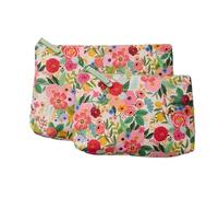 RIFLE PAPER CO. Set di sacchetti con cerniera per feste in giardino, borsa organizer per trucco, materiale scolastico e viaggi, piccolo portamonete da donna, cerniera dorata e hardware
