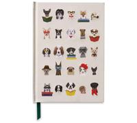 RIFLE PAPER CO. Studious Dogs - Diario ricamato con 240 pagine a righe, 20,3 cm di lunghezza x 14,6 cm di larghezza, copertina in tessuto con ricamo in filo metallico, include segnalibro con nastro