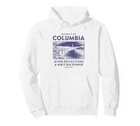 Riflessi del Fiume di Washington D.C. e Potere Scritto Felpa con Cappuccio