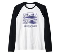Riflessi del Fiume di Washington D.C. e Potere Scritto Maglia con Maniche Raglan