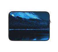 Riflessione di montagna innevata sul corpo d'acqua sotto stampato borsa computer portatile custodia per notebook tasca custodia per laptop 15 pollici