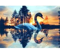 Riflesso del cigno nei boschi - Puzzle 700 Pezzi - puzzle Fai da te, Intrattenimento Creativo, Puzzles Classico Arte,Regalo per Adulti dai 14 anni 52 x 38 cm