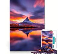 Riflesso di montagna al tramonto Puzzle per adolescenti da 1000 pezzi Gioco per allenare la mente Divertimento rilassante Arte da assemblare Oggetto da collezione (50x75cm)