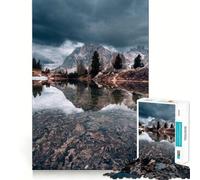 Riflesso di montagna in acqua calma Puzzle da 1000 pezzi per adulti Gioco di logica fine Divertimento tranquillo Bordi puliti Regalo memorabile (38x52cm)