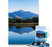 Riflesso di montagna in un lago tranquillo Puzzle per ragazzi da 1000 pezzi per rafforzare la memoria, alleviare la tensione, bordi lisci, sorpresa di Natale (38x52cm)