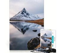 Riflesso di montagna innevata in un lago tranquillo - Puzzle da 1000 pezzi per adolescenti - Migliora la memoria - Rilassante e confortevole - Taglio preciso - Regalo festivo (38x26cm)