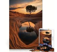 Riflesso di un albero in una piscina nel deserto Puzzle da 1000 pezzi per adolescenti, per allenare la mente, per il tempo libero e il piacere Dimensioni compatte Un regalo perfetto (38x26cm)