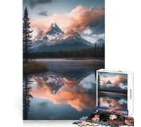 Riflesso nelle Montagne Rocciose Puzzle da 1000 pezzi per adolescenti Stimola la memoria Evasione rilassante Assemblaggio con motivo Sorpresa calorosa (38x52cm)