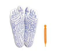 Riflessologia Set - Massaggio Piedi Cotone con Mappa e Bacchetta