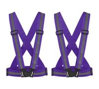 Riflettente Gilet Alta Visibilità Sicurezza Gilet 1.6" Viola 2pz
