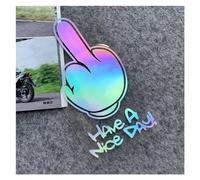 Riflettore del dito medio Adesivi for moto Accessori Decalcomanie 'HAve A Nice DAY ! '(Laser Rainbow)