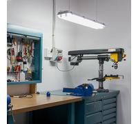 Riflettore Forma Lunga Plafoniera IP65 Bianco Neutro 2 Fiamma LED L 126cm [EEK: G]