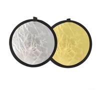 Riflettore fotografico 2 in 1, portatile, multi pieghevole, con superfici dorate e argentate, per studio e attività all'aperto, diametro 30 cm (bianco argento)