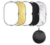 Riflettore fotografico portatile 5 in 1, riflettore di luce rotondo e quadrato pieghevole con impugnature, riflettori Per Ritratto Foto Selfie Matrimonio Fotografia(Square 60-90cm)