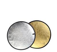 Riflettore Fotografico Riflettore da 60 cm 2 in 1 pieghevole argenteo dorato Studio Camera Flash Photo Disc Diffusori Fotografia(Silvery Golden)