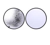 Riflettore fotografico Riflettore RF01 da 24" 5 in 1, 30 cm, 60 cm, 80 cm, 110 cm, argento, bianco e oro, portatile, pieghevole, luce morbida rotonda, for fotografia in studio(Silver white-60CM)