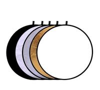Riflettore fotografico Riflettore RF01 da 24" 5 in 1, 30 cm, 60 cm, 80 cm, 110 cm, argento, bianco e oro, portatile, pieghevole, luce morbida rotonda, for fotografia in studio(5in1-60CM)