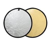 Riflettore fotografico rotondo, Riflettore luminoso portatile multi-pieghevole 2 in 1 color oro e argento da 30 cm