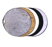 Riflettore fotografico rotondo, Riflettore luminoso portatile pieghevole multicolore 5 in 1 da 60-110 cm(80CM-5in1)