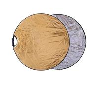 Riflettore fotografico rotondo, Riflettore luminoso portatile pieghevole multicolore 5 in 1 da 60-110 cm(110CM-Gold Slver)