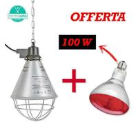 RIFLETTORE in alluminio + LAMPADA infrarossi 100 / 150 / 250 W - OFFERTA CANI