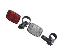 Riflettore per bicicletta, confezione da 2 pezzi, set anteriore bianco e posteriore rosso con staffe per reggisella per manubrio, ABS 30 g, sicurezza per ciclismo (1 paio)