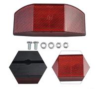 Riflettore posteriore per bicicletta con ampia area riflettente in acrilico e tecnologia con bordi smussati per una maggiore visibilità durante le corse notturne