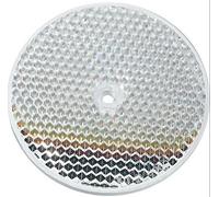 Riflettore tedesco rotondo da 8,6 cm | specchio argentato | piatto | in plastica | per l'uso con sensori polarizzati super retroriflettenti | sensore fotoelettrico | fattore di luminosità molto