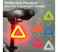 Riflettore triangolare per bicicletta da strada, cartelli riflettenti di avvertimento, triangolo di avvertimento per guida notturna in bicicletta, foglio riflettente ad alta luminosità, pendente per z