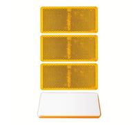 Riflettori da Incollare, 4 Pz, Arancione, 94 x 44 mm, Marchio di E, Riflettore di Sicurezza per Camper, Rimorchi e Pali, Catarifrangenti Adesivi Destro / Sinistro, Autoadesivi Incollare Riflettore