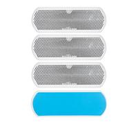 Riflettori da Incollare, 4 Pz, Bianco, 111 x 38 mm, Marchio di E, Riflettore di Sicurezza per Camper, Rimorchi e Pali, Catarifrangenti Adesivi Destro / Sinistro, Autoadesivi Incollare Riflettore