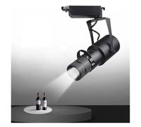 Riflettori da Palco, Faretti Zoom for palcoscenici teatrali, proiettori a binario con logo a LED, luci Gobo industriali for aziende, ristoranti, negozi, matrimoni(Black ceiling 20W,6000K Cold)