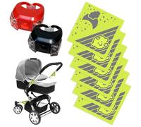 Riflettori per passeggino, 6 pezzi, riflettore per passeggino, con 2 pezzi, in silicone, riflettori, per passeggino, set universale per tutti i passeggini, zaini, sedie a rotelle