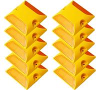 Riflettori stradali da 10 x 10 cm, confezione da 10 riflettori per vialetti commerciali, colore bianco, riflettenti, impermeabili, per esterni, per strada, autostrada, strada (giallo, confezione da