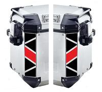 Rifrangenti Adesivi bicolori compatibili con Valigie Laterali GIVI TREKKER OUTBACK 48 37 ltr Motorrad (Nero-Rosso)