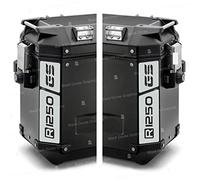 Rifrangenti Adesivi bicolori compatibili con Valigie Laterali GIVI TREKKER OUTBACK 48 37 ltr Motorrad R1250GS R 1250 R1250 GS (Bianco)
