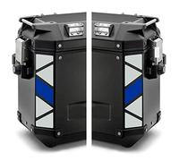 Rifrangenti Adesivi bicolori compatibili con Valigie Laterali GIVI TREKKER OUTBACK 48 37 ltr Motorrad (Bianco-Blu)