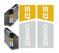 Rifrangenti Adesivi compatibili con GIVI Monokey Trekker Outback Bauletto Alluminio TOP CASE 42 58 ltr Motorrad R 1200 GS R1200 R1200GS (Bianco-Giallo)