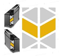 Rifrangenti Adesivi compatibili con GIVI Monokey Trekker Outback Bauletto Alluminio TOP CASE 42 58 ltr (Bianco-Giallo)