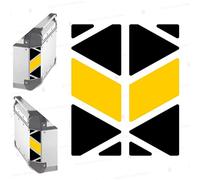 Rifrangenti Adesivi compatibili con GIVI Monokey Trekker Outback Bauletto Alluminio TOP CASE 42 58 ltr (Nero-Giallo)