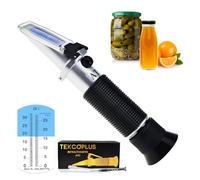 Rifrattometro Brix con ATC - Misura l'intervallo Brix 0-32% con divisione 0,2% - Ideale per brandy, birra, frutta, liquidi da taglio - Include luce LED e pipette