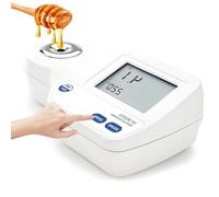 Rifrattometro digitale per misurazione Brix, misuratore di zucchero a doppio display con ATC, sensore di temperatura, precisione 0,1%, campionamento a 2 cadute, custodia portatile