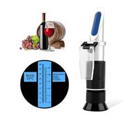 Rifrattometro, Rifrattometro portatile for alcol e zucchero, misuratore di concentrazione del vino, densitometro, 0-25%, birra, 0-40% Brix, rifrattometro for uva