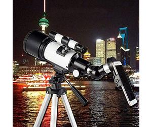 Rifrattore astronomico da 70 mm con treppiede regolabile, notte con scarsa illuminazione, impermeabile HD, adattatore per smartphone, zaino e filtro lunare