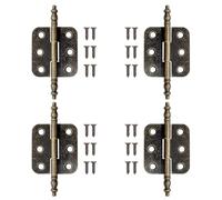 Rifrpha 4 Pezzi Mini Cerniere Bronzo Antico 70 * 35 mm Cerniere Anticate per Legno Cerniere Vintage per Porte Cerniera Armadio Antico Mini Cerniere Modellismo con 24 Viti per Portagioie, Cassetto