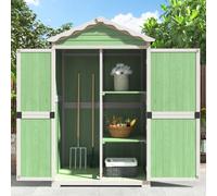 Rifugio da giardino esterno in legno, capannone da giardino con utensili, ecologico, resistente alla luce, resistente alle intemperie, senza manutenzione, sicuro e affidabile, verde